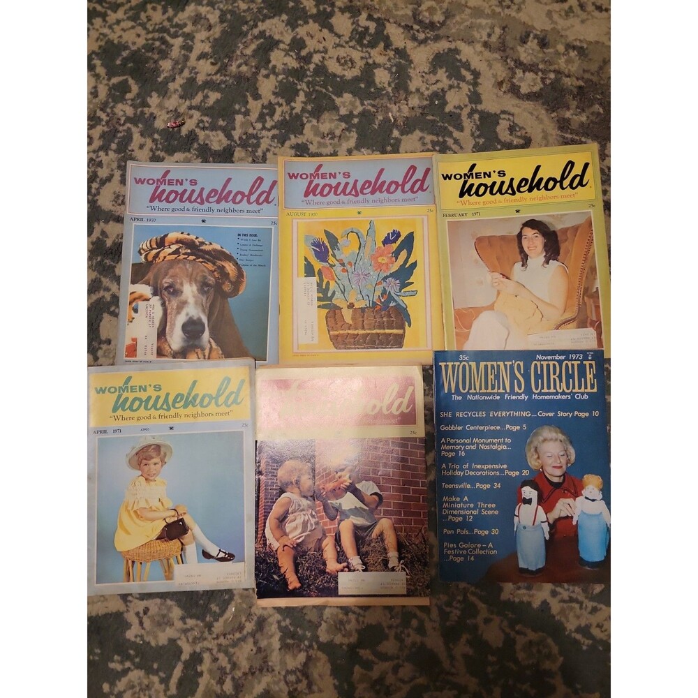 6 - Vtg Women's Household & Women's Circle Magazine 1970 1971 1973